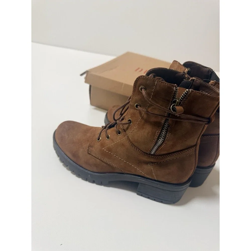 Dunes Combat Boots Womans Size 8.5 USA  Suede Brown